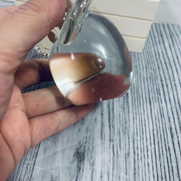 Glass Art Clear Glass Sitting Baby Elephant Trunk Up Figurine - Picture 8 of 8